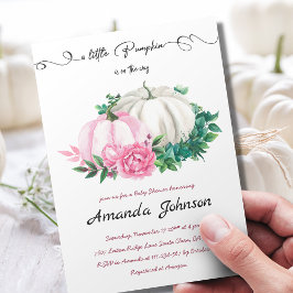 Fall Little Pumpkin Pink Floral Baby Dusche Einladung