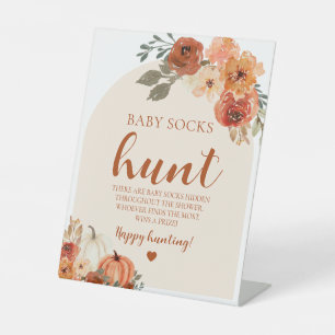 Fall LittlePumpkin Baby Sock Hunt Baby Shower Game Sockelschild