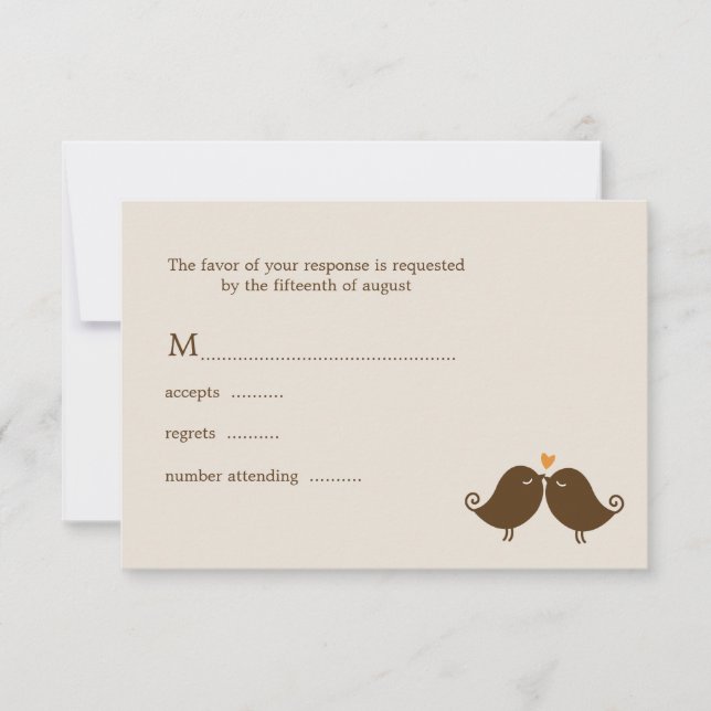 Fall Love Birds Hochzeit RSVP Karte (Vorderseite)