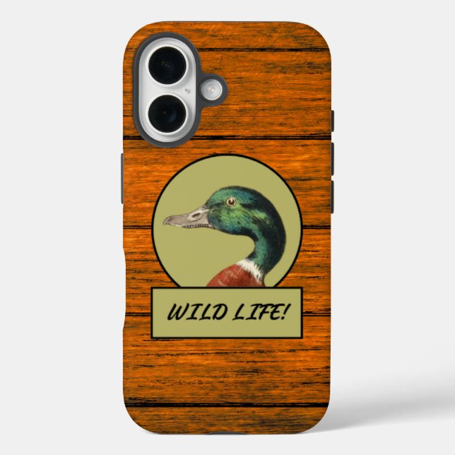 Fall Mallard Duck Wood Grain Case-Mate iPhone Hülle (Rückseite)