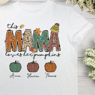 Fall Mama Liebe Ihr Pumpkin Leopard T-Shirt