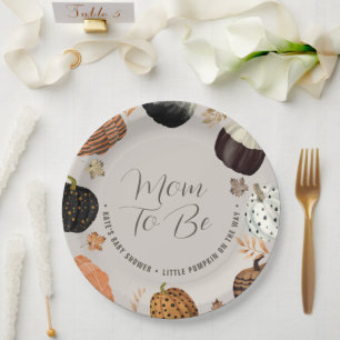 Fall-Mama-wird-kleiner-Kürbis-Baby-Shower-Papier Pappteller