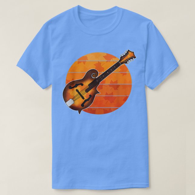 Fall Mandolin Mandolinist Autumn Erntedank Musi T-Shirt (Design vorne)