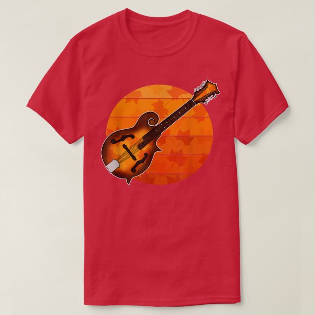 Fall Mandolin Mandolinist Autumn Erntedank Musi T-Shirt (Design vorne)