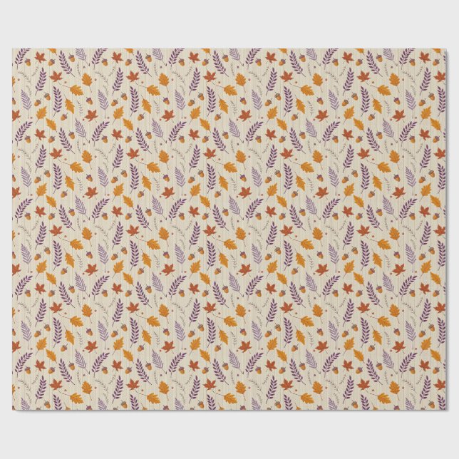 Fall Maple and Lavender Gift Wrap for Thanksgiving Geschenkpapier (Flach)