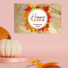 Fall Maple Blätter auf Papier Textur Erntedank Banner
