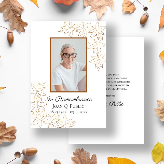 Fall Maple Blätter Beerdigung Weck Memorial Beilei Dankeskarte (Von Creator hochgeladen)