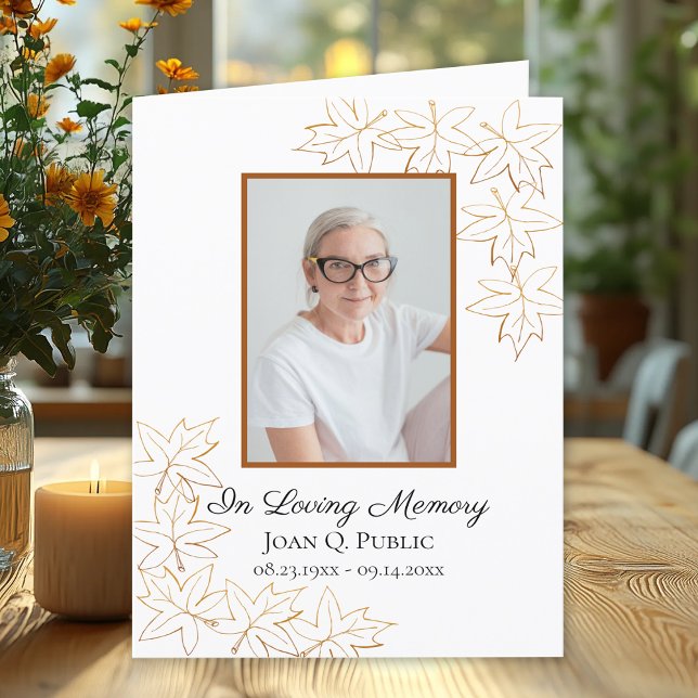 Fall Maple Blätter Beerdigung Weck Memorial Beilei Dankeskarte (Von Creator hochgeladen)