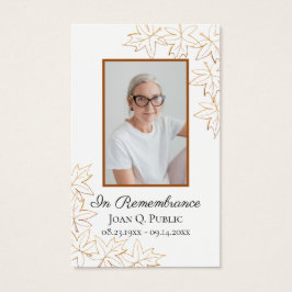 Fall Maple Blätter Beerdigungsdienst Gedenkgebet