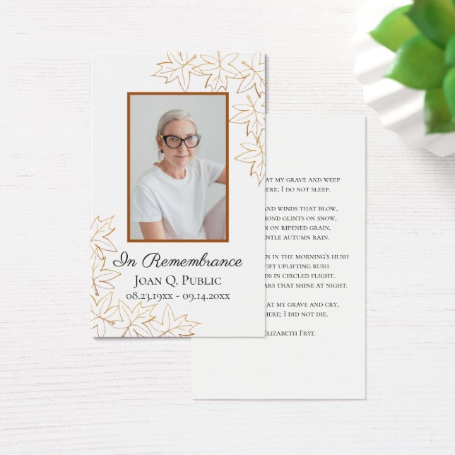 Fall Maple Blätter Beerdigungsdienst Gedenkgebet (Schreibtisch)