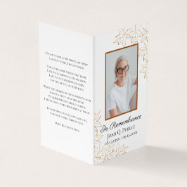 Fall Maple Blätter Beerdigungsdienst Gedenkgebet Visitenkarten