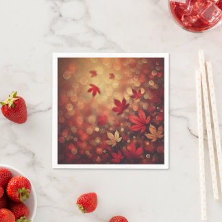 Fall Maple Blätter Bokeh Effekt Dekoupage Serviette