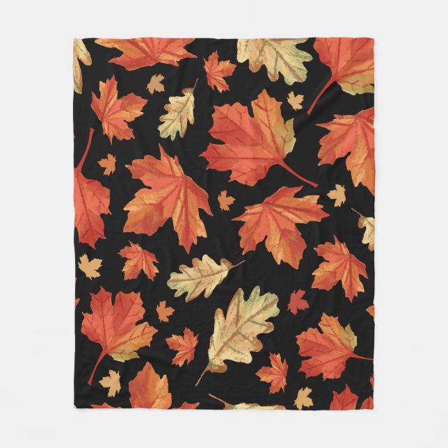 Fall Maple Blätter Erntedank Muster Fleecedecke (Vorderseite)