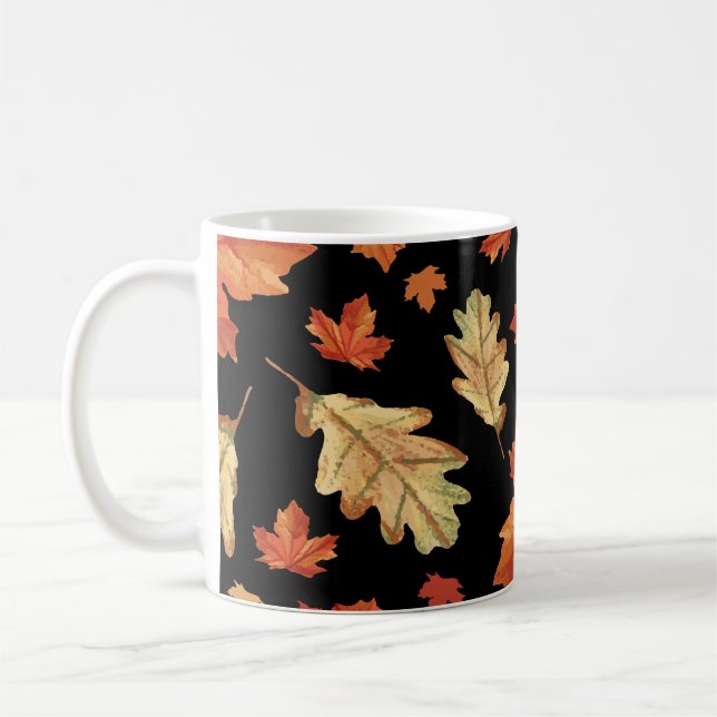 Fall Maple Blätter Erntedank Muster Kaffeetasse (Links)