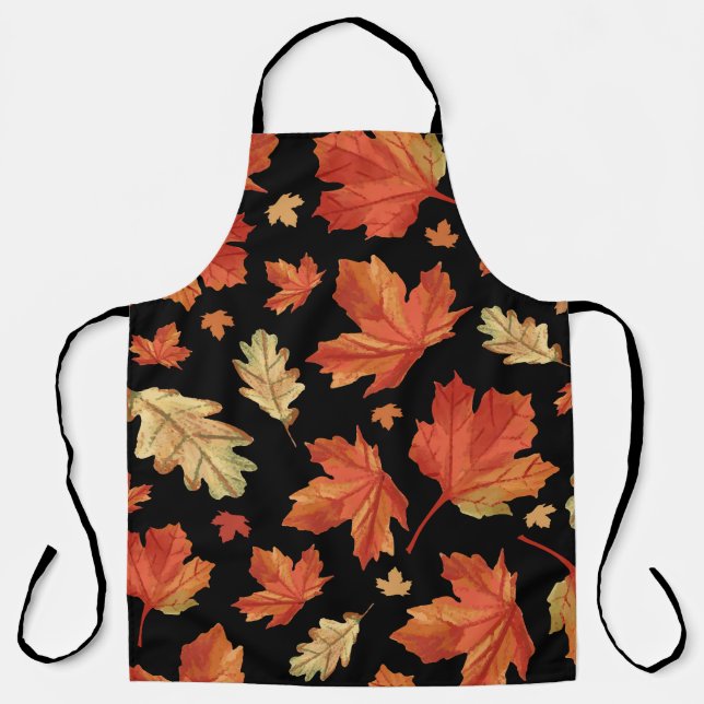 Fall Maple Blätter Erntedank Muster Schürze (Vorderseite)
