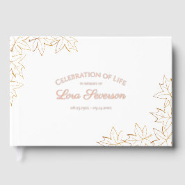 Fall Maple Blätter Feier zum Gedenken an das Leben Gästebuch