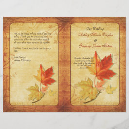 Fall Maple Blätter Hochzeitsprogramm