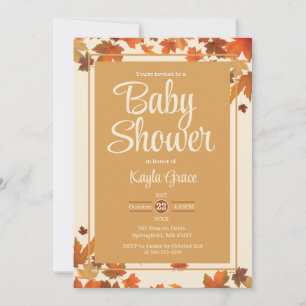 Fall Maple Blätter Kinderdusche Einladung