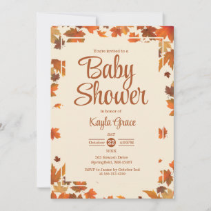 Fall Maple Blätter Kinderdusche Einladung
