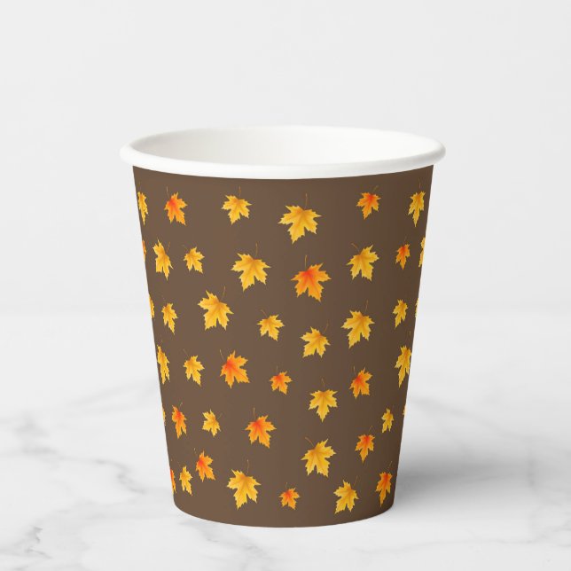 Fall Maple-Blätter Pappbecher (Vorderseite)