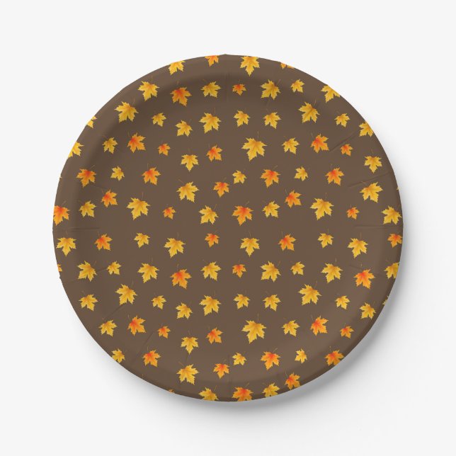 Fall Maple-Blätter Pappteller (Vorderseite)