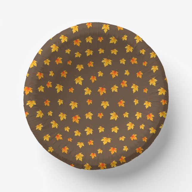 Fall Maple-Blätter Pappteller (Vorderseite)