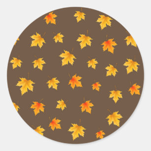 Fall Maple-Blätter Runder Aufkleber