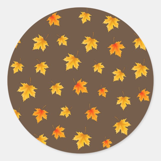 Fall Maple-Blätter Runder Aufkleber (Vorderseite)