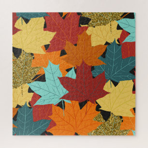 Fall Maple Blätter Vintag Illustration Puzzle