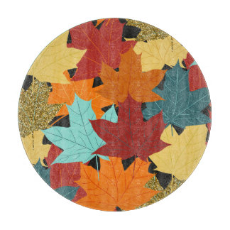 Fall Maple Blätter Vintag Illustration Schneidebrett