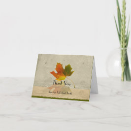 Fall Maple Leaf auf Imitate Papier Hochzeit Vielen Dankeskarte