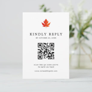 Fall Maple Leaf Einfache QR Code Hochzeit RSVP Karte