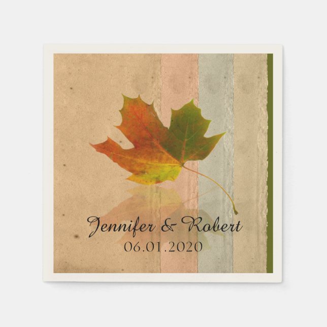 Fall Maple Leaf Wedding Napkin Serviette (Vorderseite)