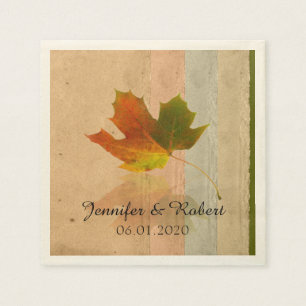 Fall Maple Leaf Wedding Napkin Serviette