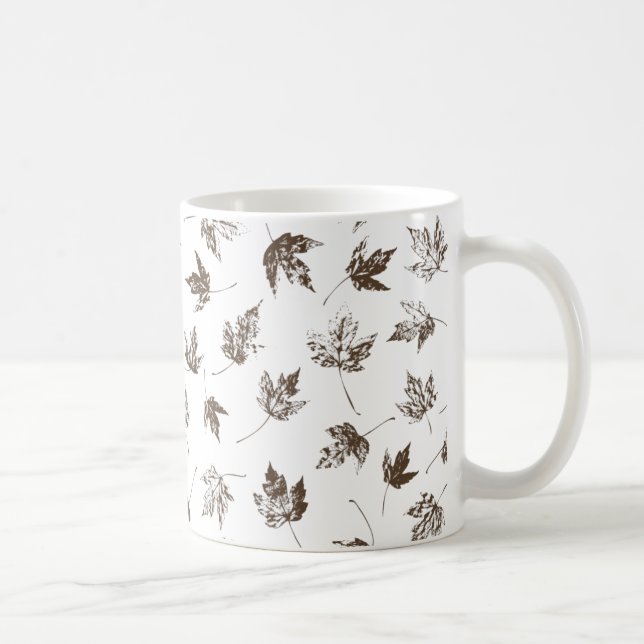 Fall Maple Verlasse transparent - nahtlos. Kaffeetasse (Rechts)
