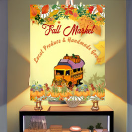 Fall Market Pumpkin Patch Bauernhof Ernte Truck Poster