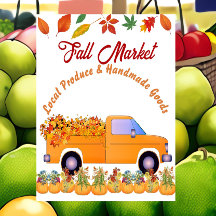 Fall Market Pumpkin Patch Farmhouse Handmade Truck