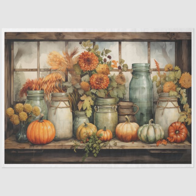Fall Mason Jars Seidenpapier (Vorderseite)
