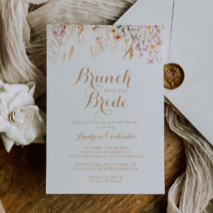 Fall Meadow Floral Brunch mit Brautdusche Einladung