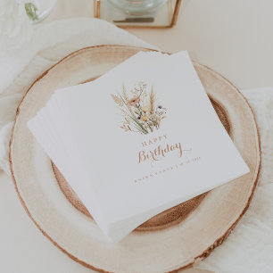 Fall Meadow Wild Floral Geburtstagsparty Serviette