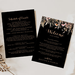 Fall Meadow Wild Floral Wedding Begrüßungsbrief