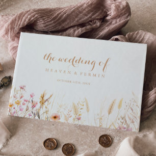 Fall Meadow Wild Floral Wedding Gästebuch
