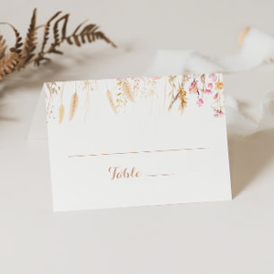 Fall Meadow Wild Floral Wedding Platzkarte