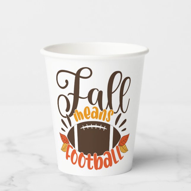 Fall Means Football Pappbecher (Vorderseite)