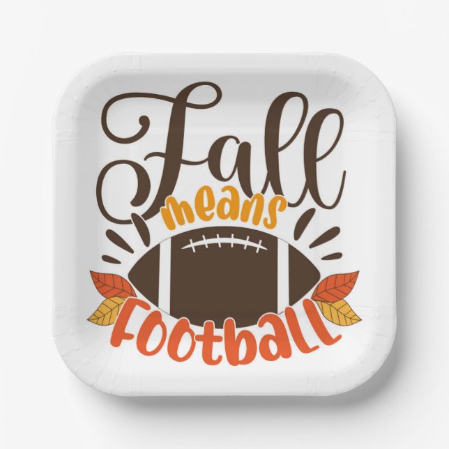 Fall Means Football Pappteller (Vorderseite)