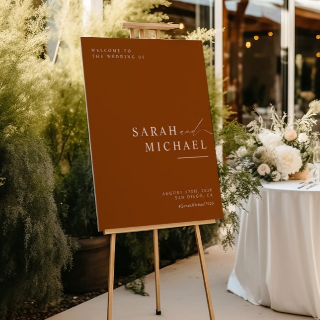 Fall Minimal Modern Script Simple Wedding Welcome Poster (Von Creator hochgeladen)