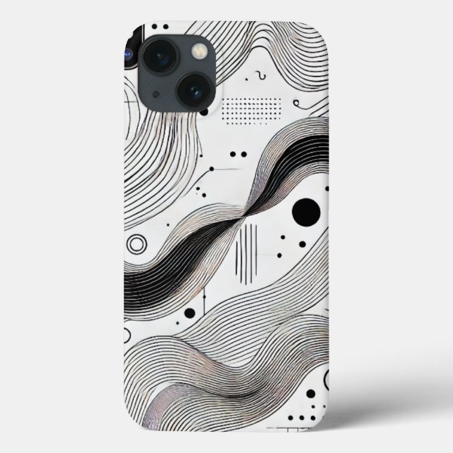 Fall Minimalistisch Schwarz-weiß Line iPhone 13 Case-Mate iPhone Hülle (Rückseite)
