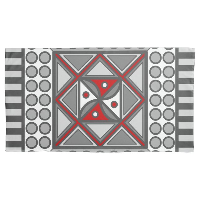 Fall mit alternierendem geometrischem Muster Kissenbezug (Vorderseite)