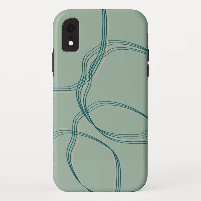 Fall mit aquamariner Abstrakter Geometrie Case-Mate iPhone Hülle (Rückseite)