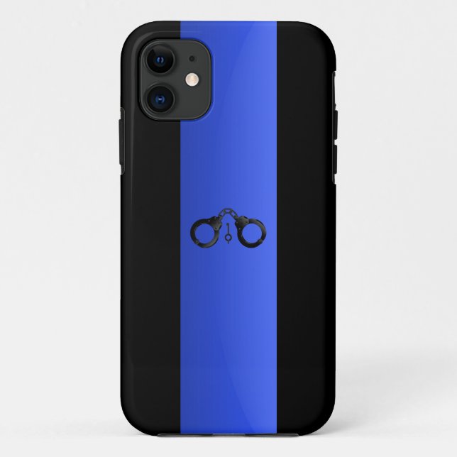 Fall mit Thin Blue Line & Handcuffs Case-Mate iPho iPhone Hülle (Rückseite)